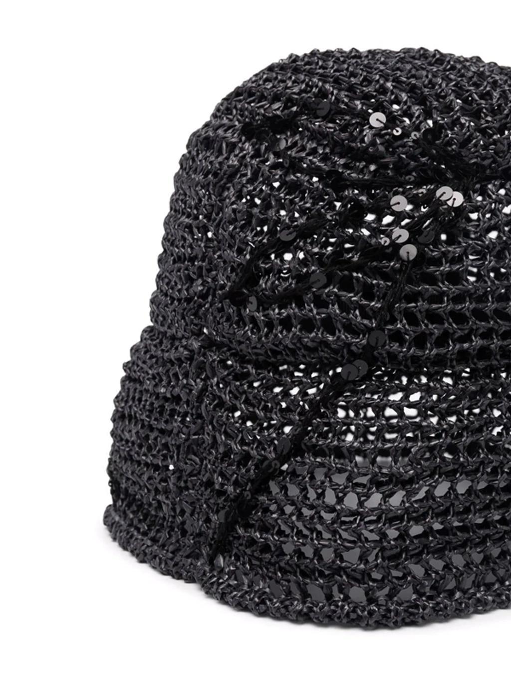 BRUNELLO CUCINELLI Woven Bucket Hat In Black Product Image