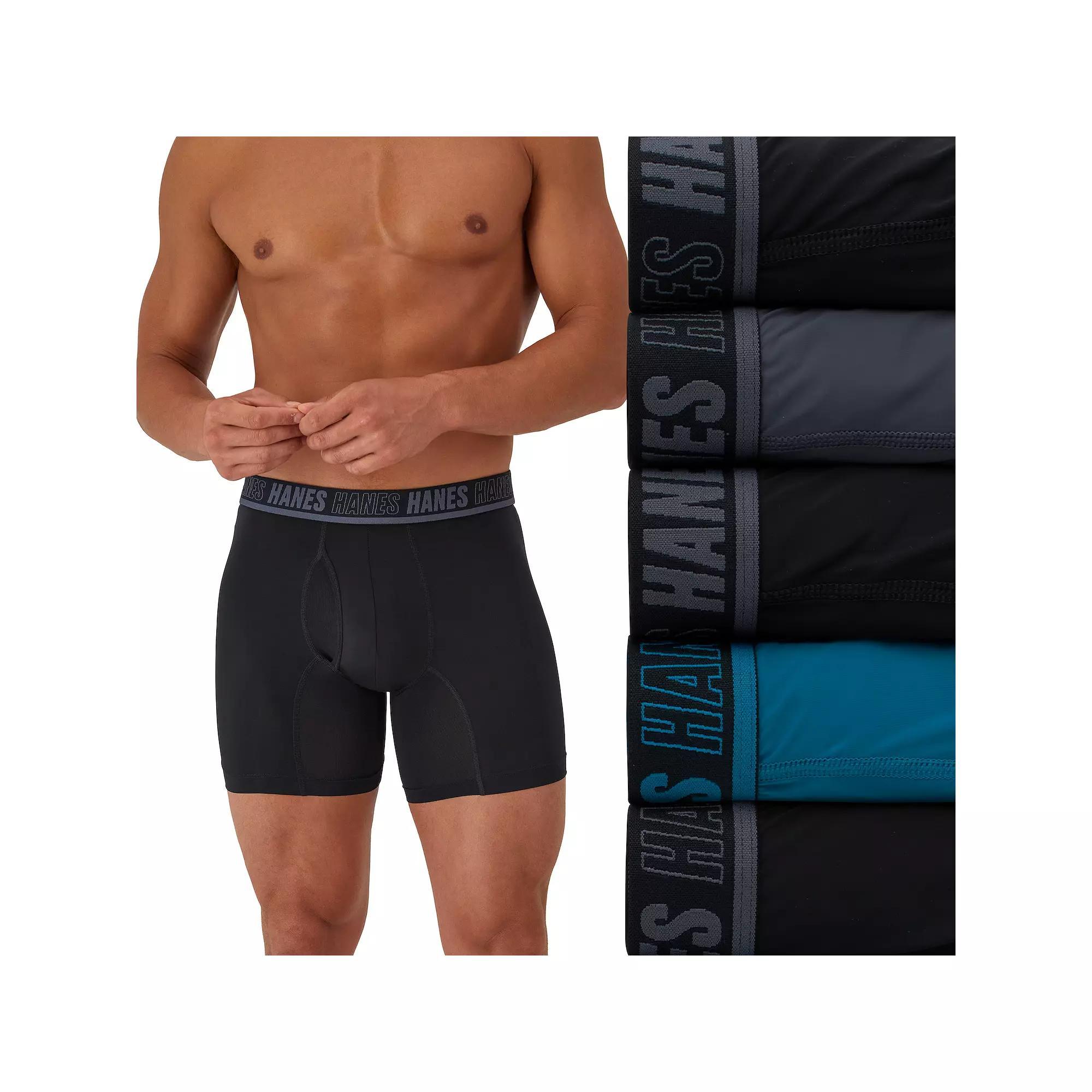 Men's Hanes® 4+1 Bonus Pack Moves Ultimate X Temp Anti Chafe Boxer Brief Underwear,  Product Image