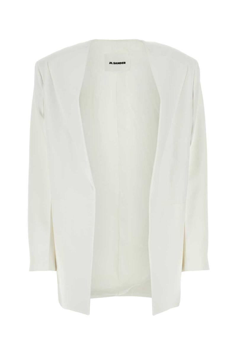 JIL SANDER Drop Shoulder Tailored Blazer In White Product Image