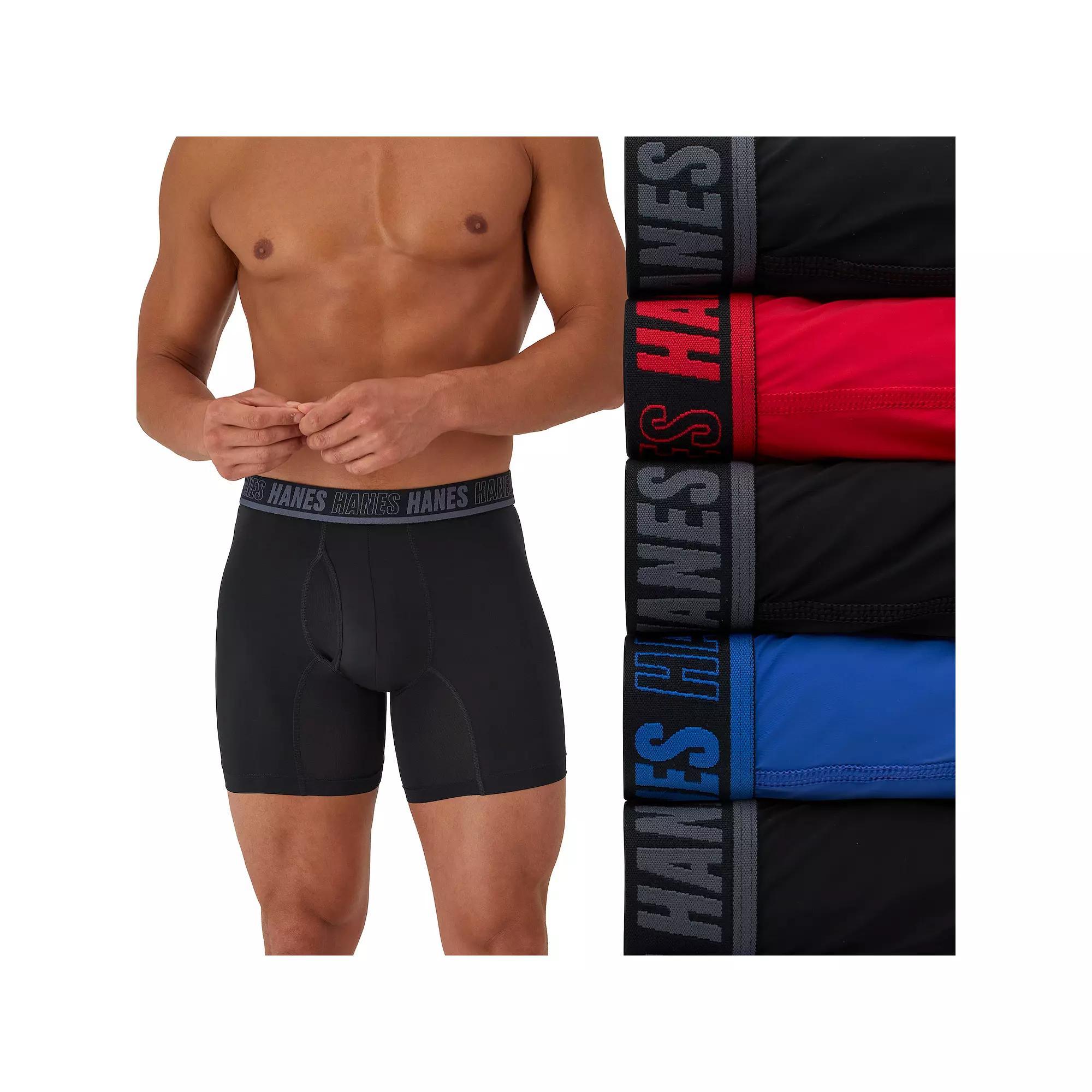 Men's Hanes® 4+1 Bonus Pack Moves Ultimate X Temp Anti Chafe Boxer Brief Underwear,  Product Image