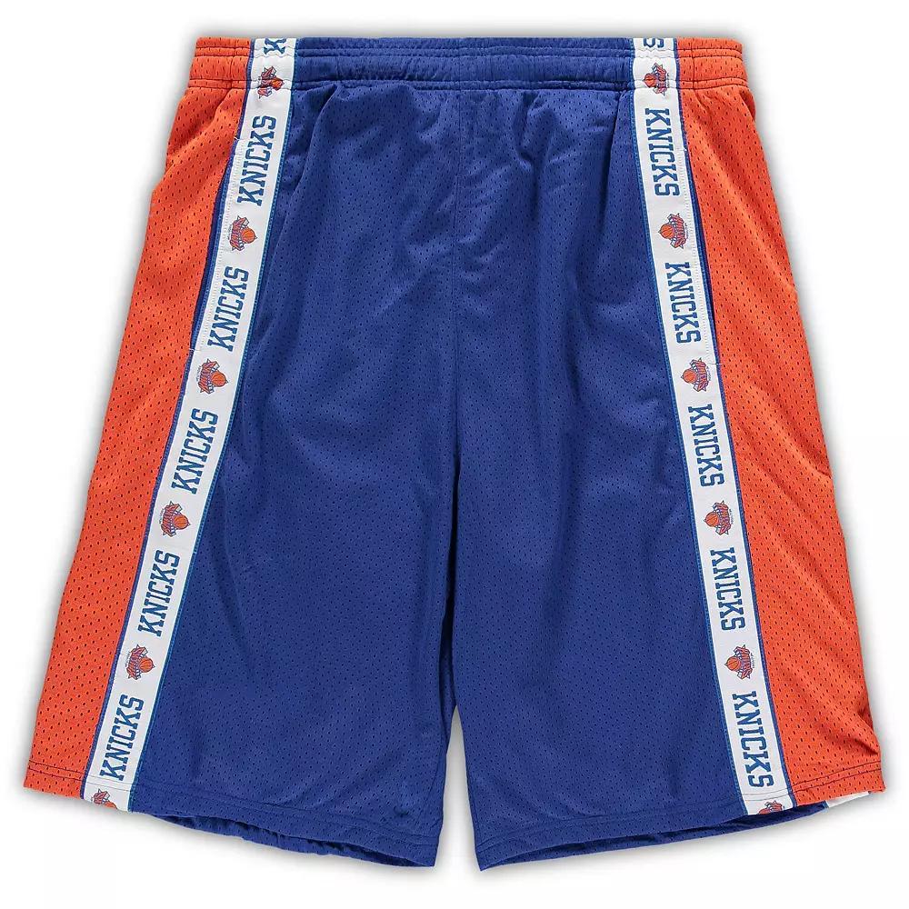 Men's Fanatics Branded Royal/Orange New York Knicks Big & Tall Tape Mesh Shorts, Size: XLT, Blue Product Image