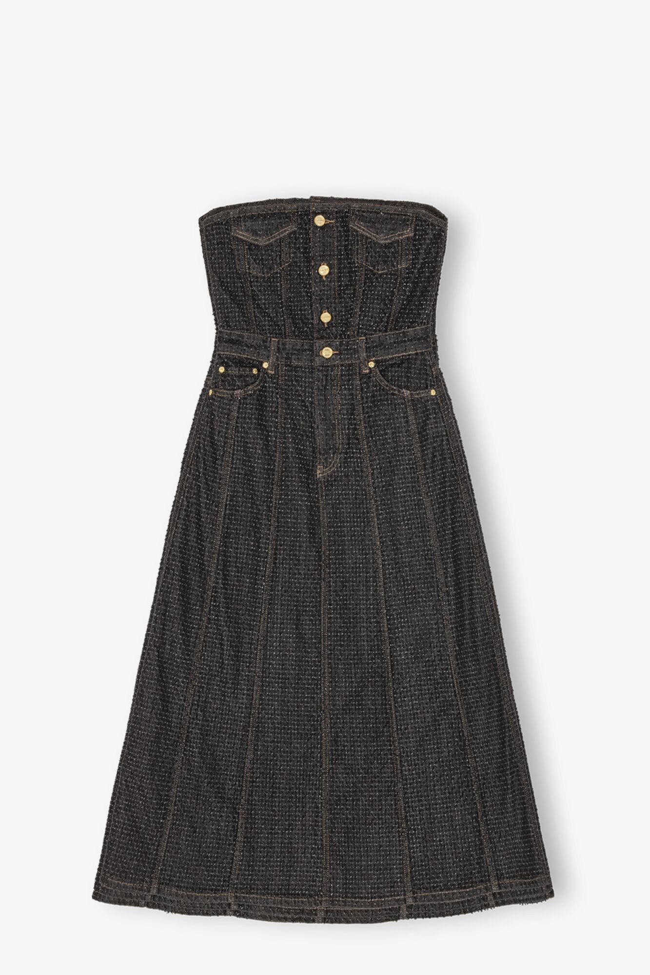 Black Textured Midi Dress Product Image