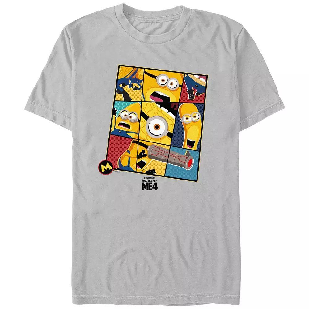 Men's Despicable Me 4 Minions Closeups Graphic Tee, Size: Small, Silver Product Image