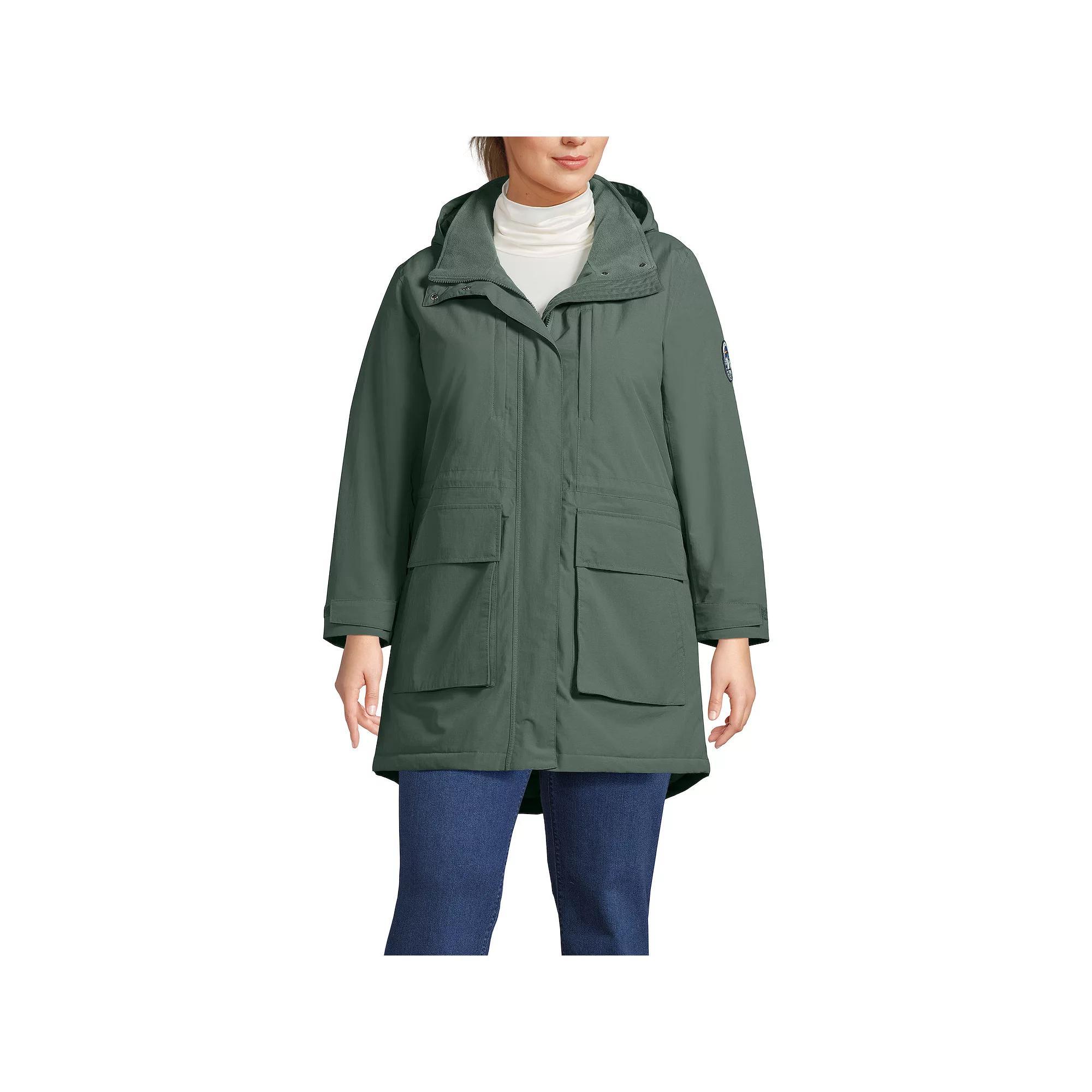 Plus Size Lands' End Squall Waterproof Insulated Winter Parka, Women's, Size: 2XL, Green Product Image