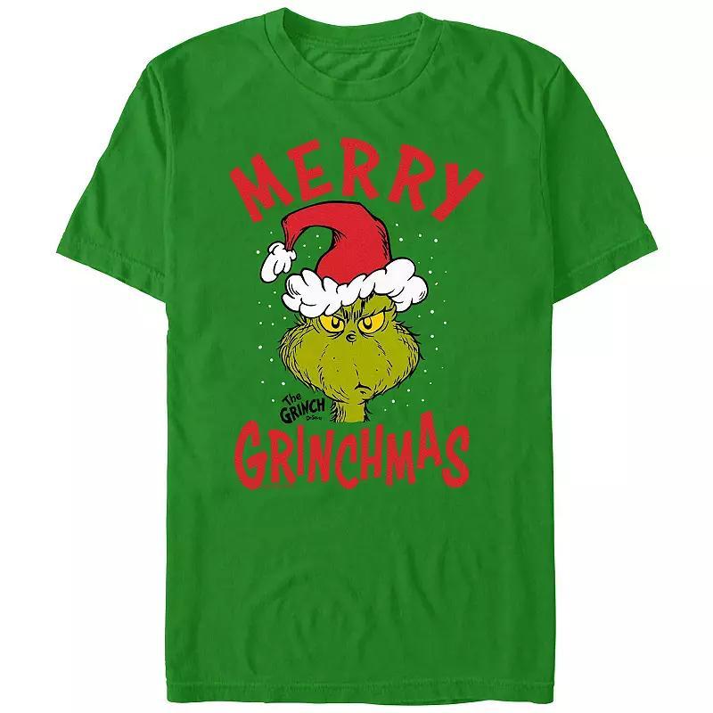 Big & Tall Dr. Seuss The Grinch Merry Christmas Graphic Tee, Men's, Size: Medium, Kelly Grey Product Image