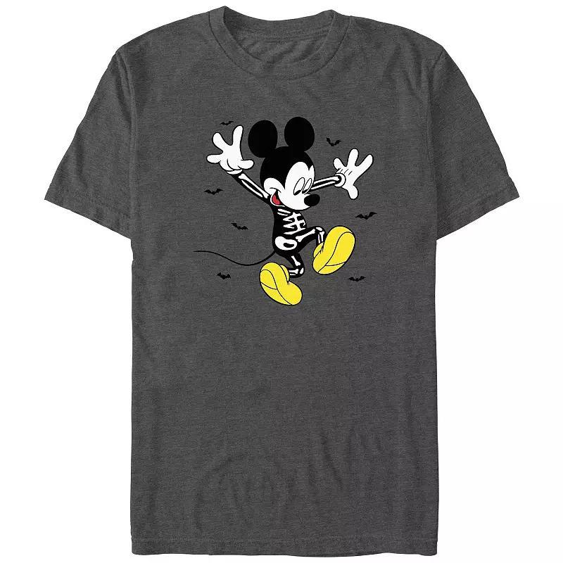 Disneys Mickey Mouse Happy Skeleton Costume Mens Graphic Tee Grey Heather Product Image