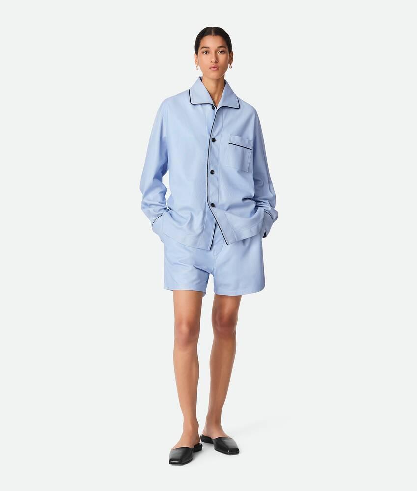 Women's Printed Leather Boxer Shorts in Light blue Product Image