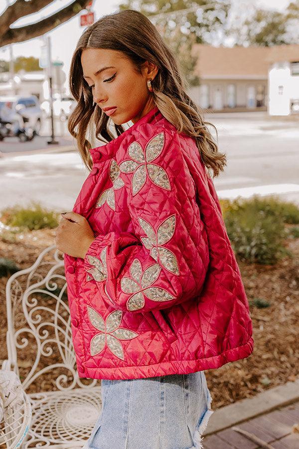 Statement Maker Quilted Jacket in Sangria Product Image