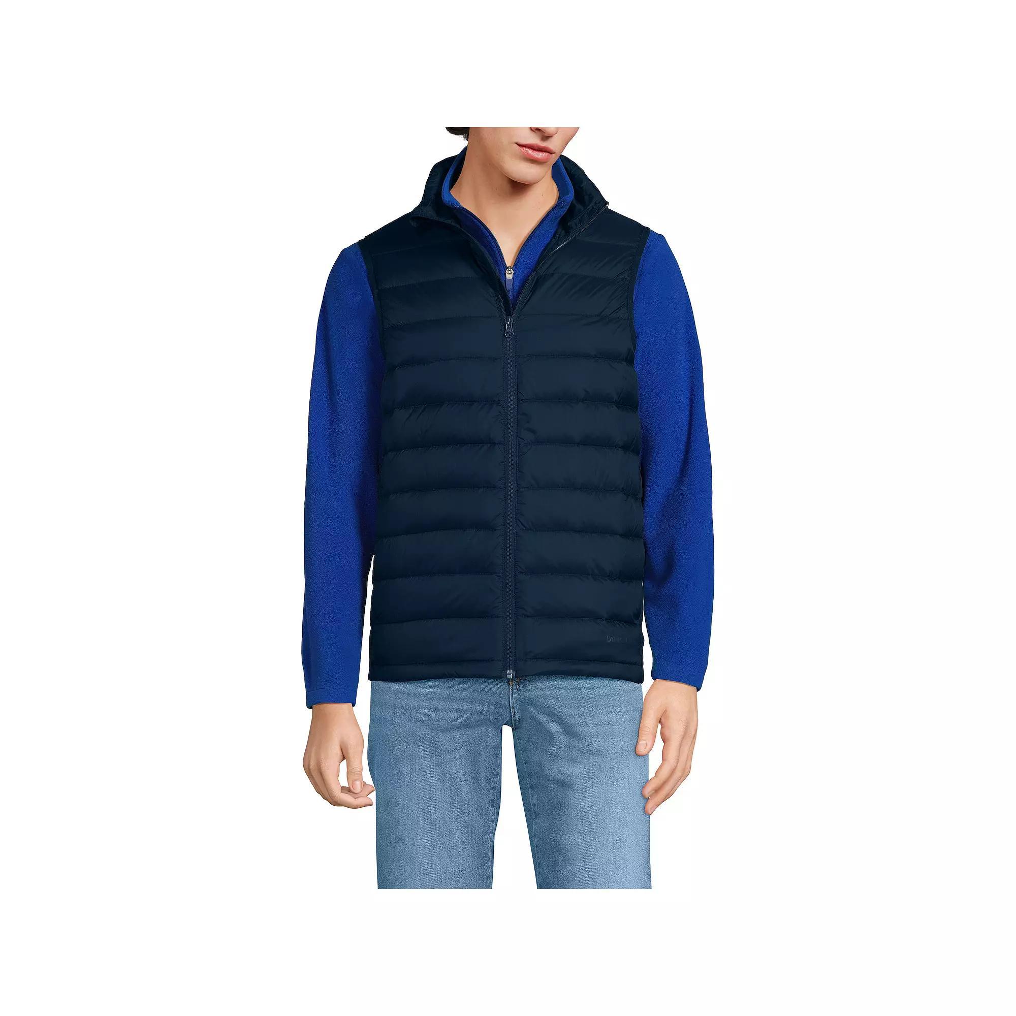 Men's Lands' End Wanderweight Down Puffer Vest, Size: XXL, Black Product Image