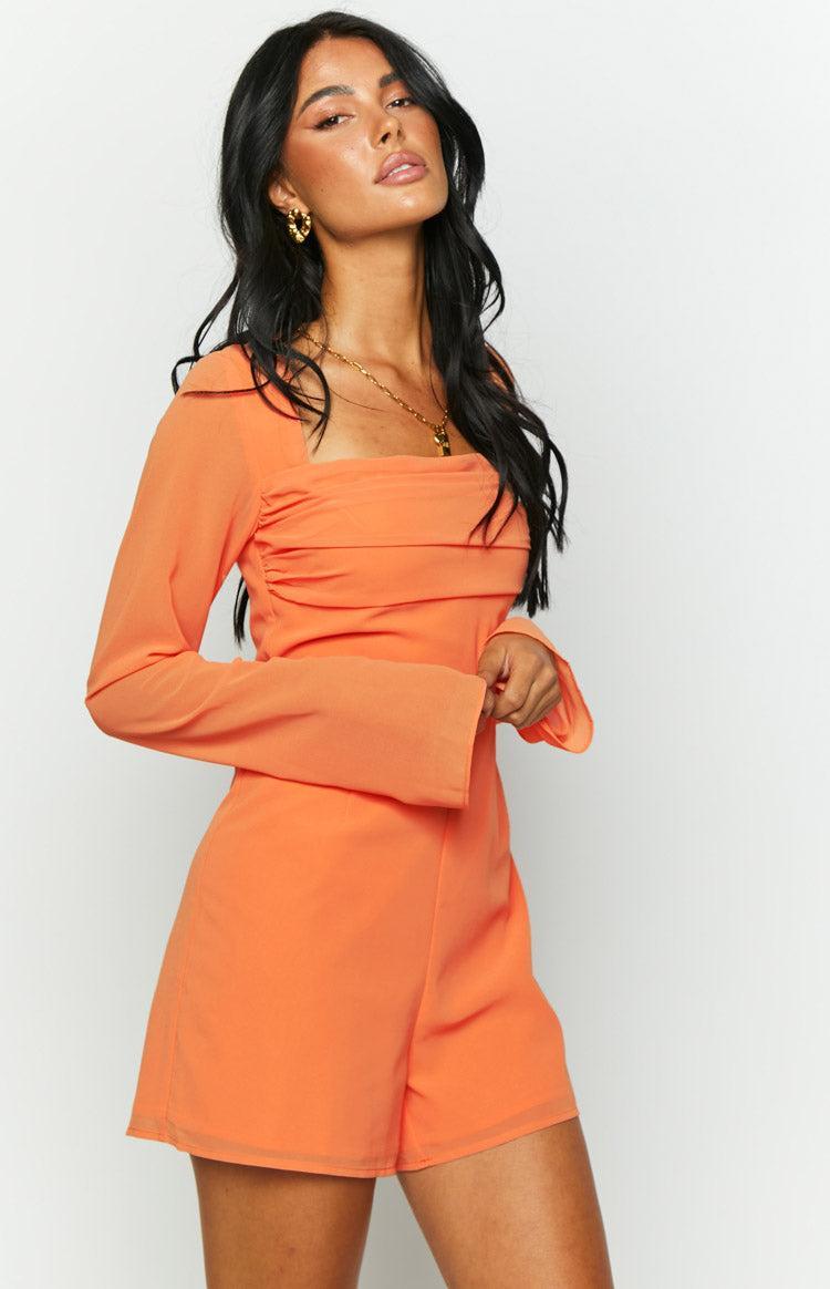 Oslo Orange Long Sleeve Playsuit Product Image