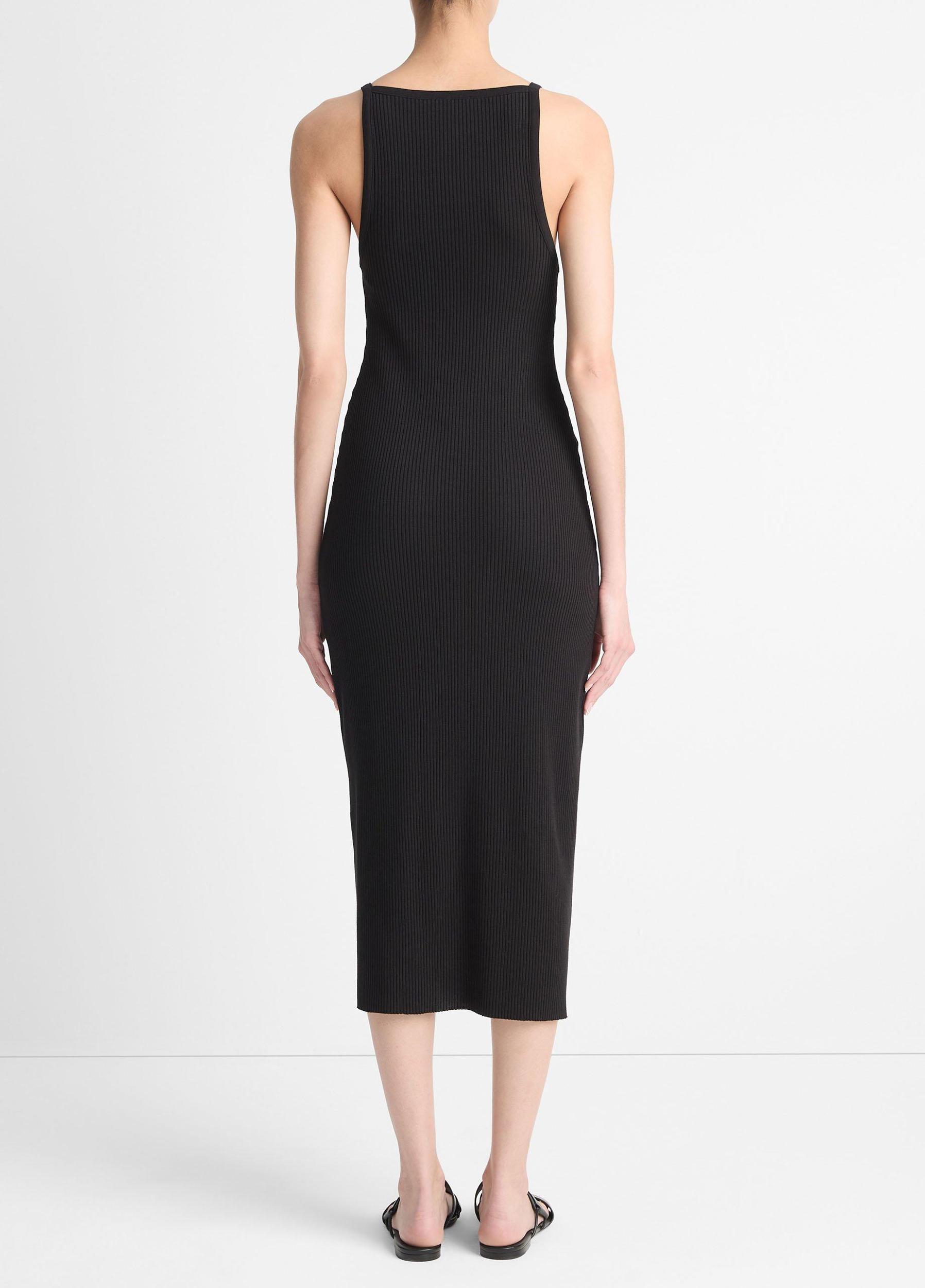 Cotton-Blend Ribbed High-Neck Tank Dress Product Image