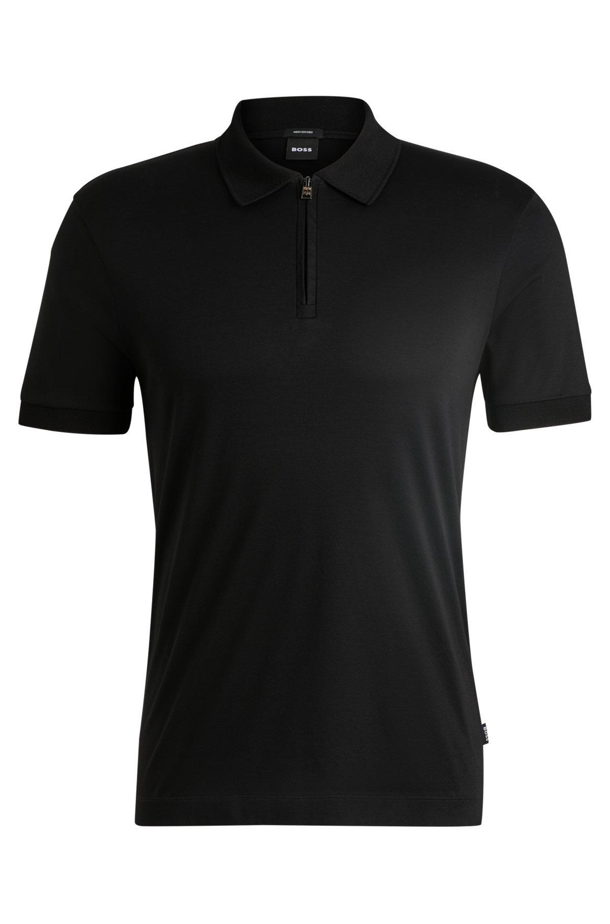 Slim-fit polo shirt in mercerized cotton Product Image