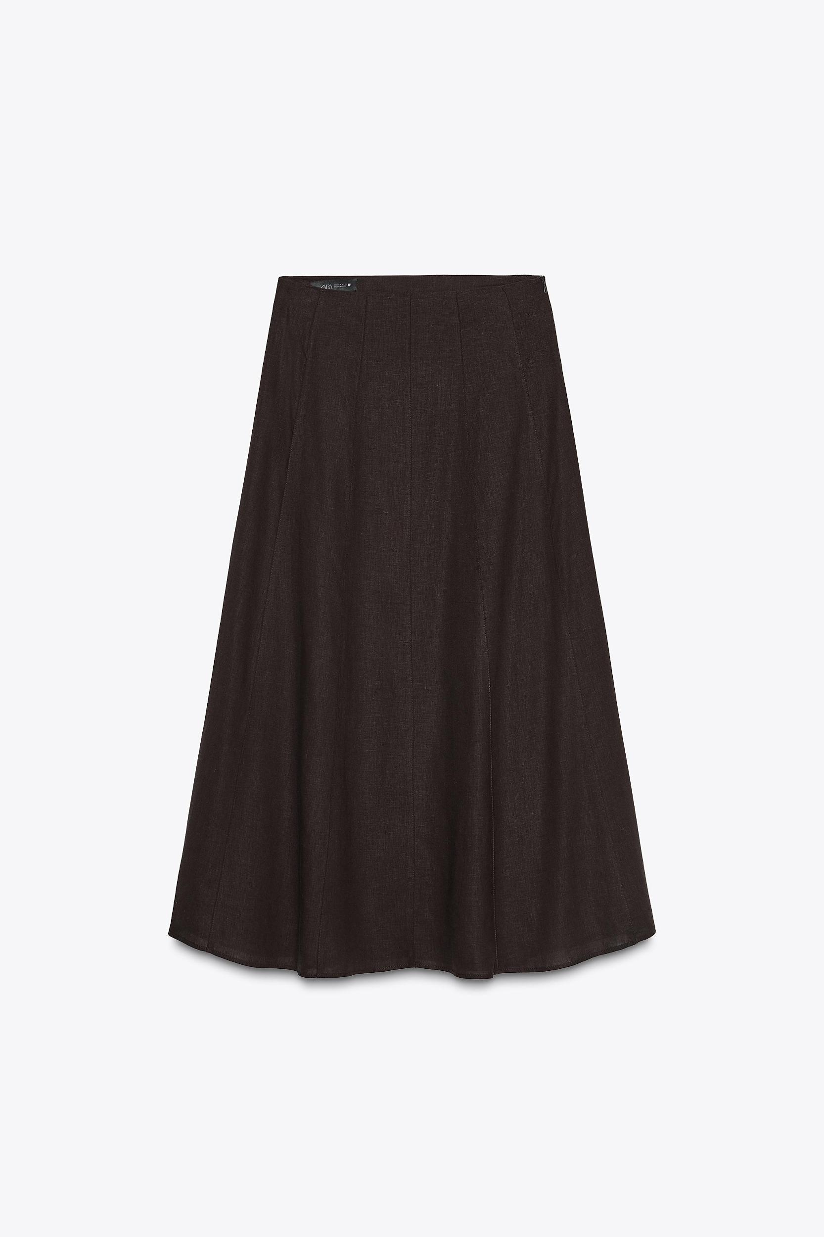 LINEN MIDI SKIRT Product Image
