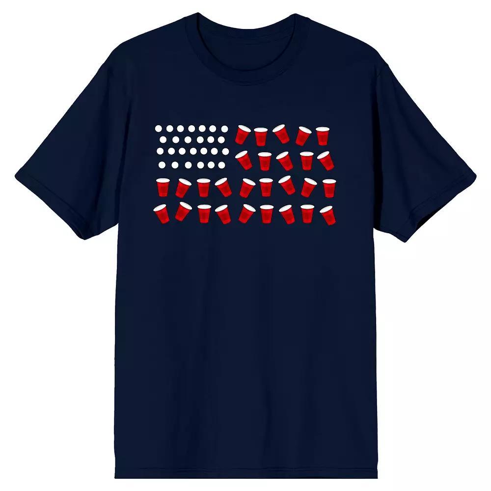 Men's Beer Pong Flag Graphic Tee,  Product Image