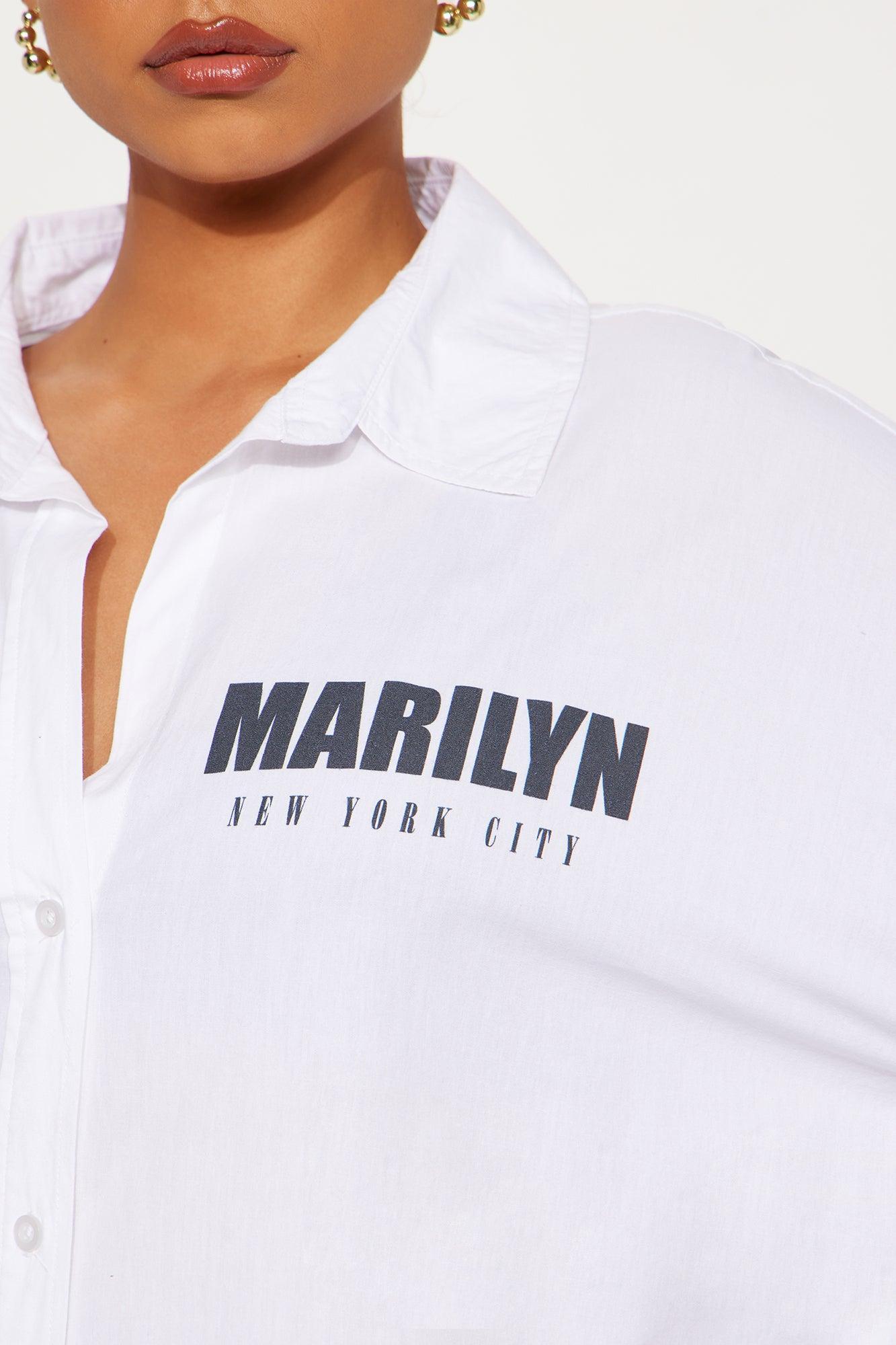 Marilyn Monroe Poplin Top - White Female Product Image