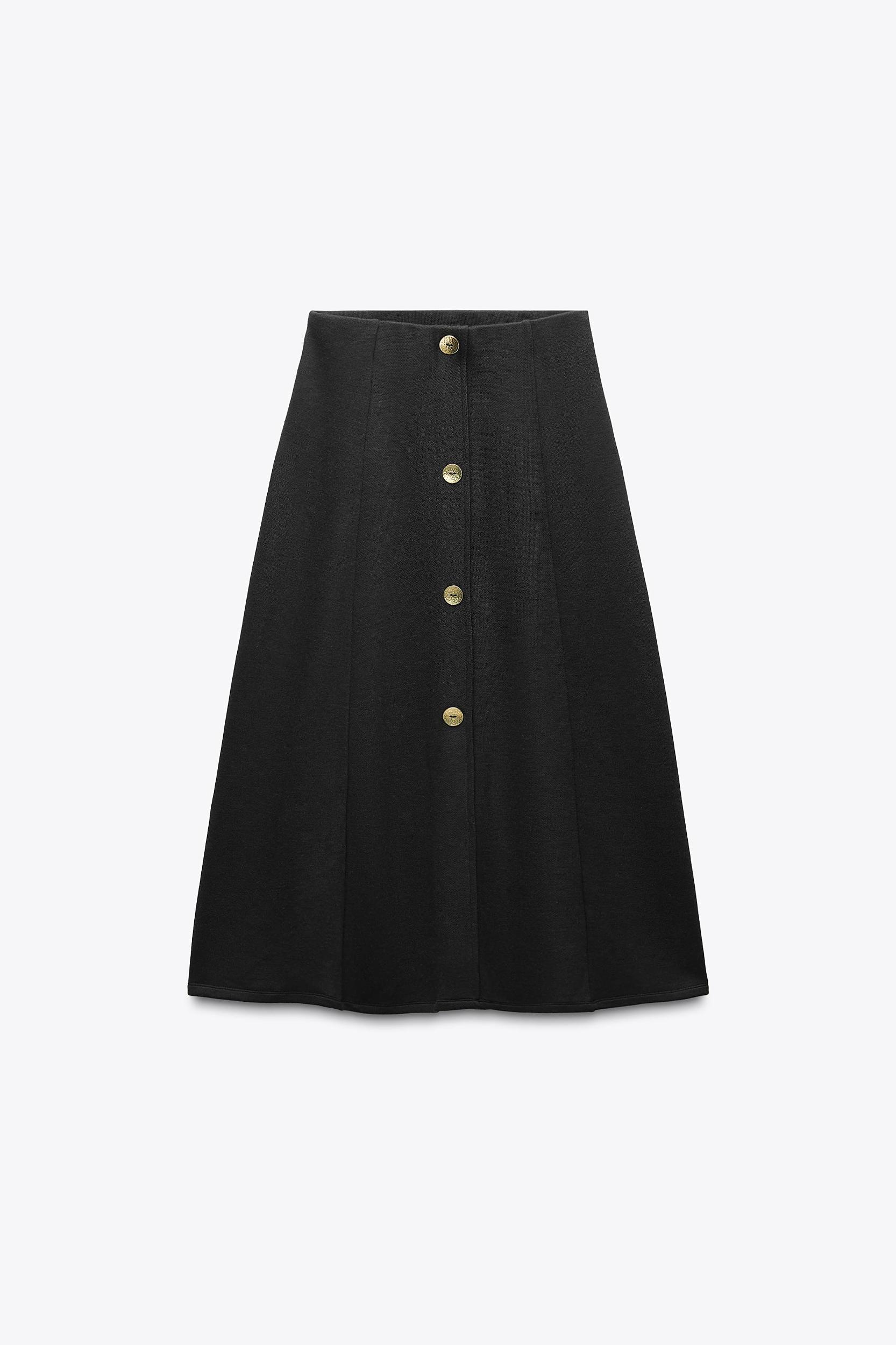SOFT BUTTON MIDI SKIRT Product Image