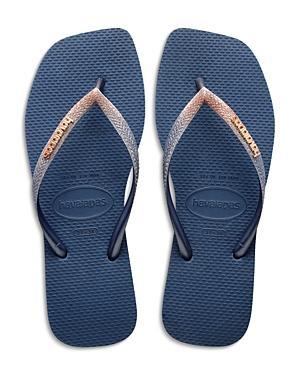 Havaianas Slim Square Glitter Flip Flop Sandal (Indigo ) Women's Sandals Product Image