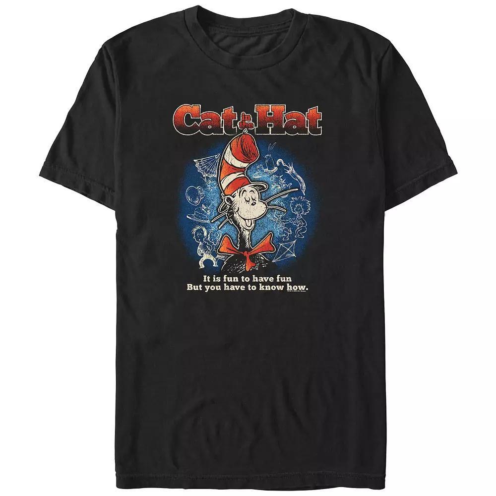 Big & Tall Dr. Seuss The Cat In The Hat It Is Fun To Have Fun Graphic Tee, Men's, Size: 4XL Tall, Black Product Image