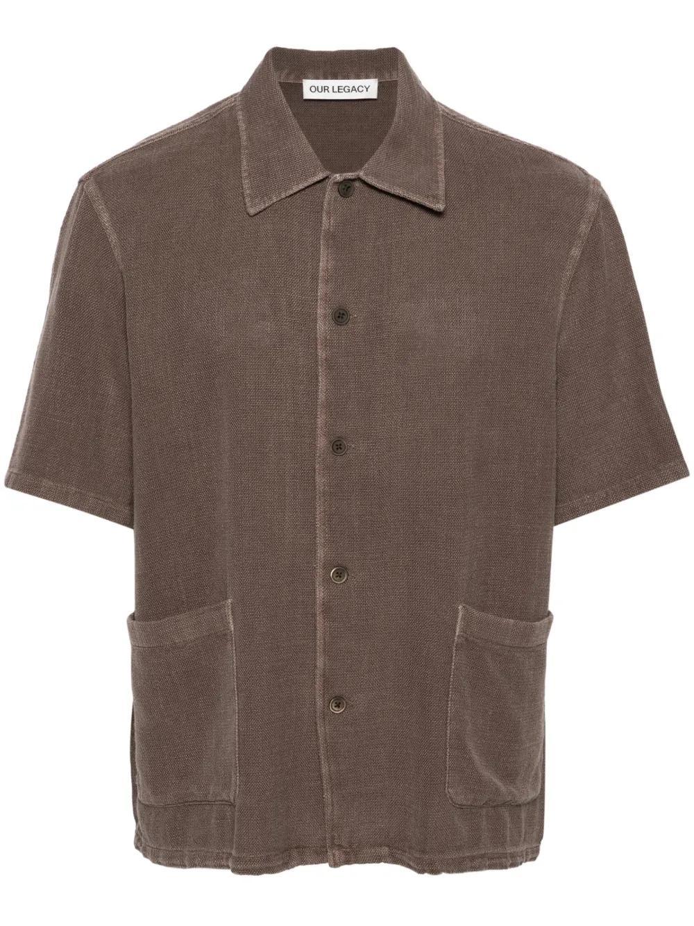 OUR LEGACY Elder Textured Shirt In Brown Product Image