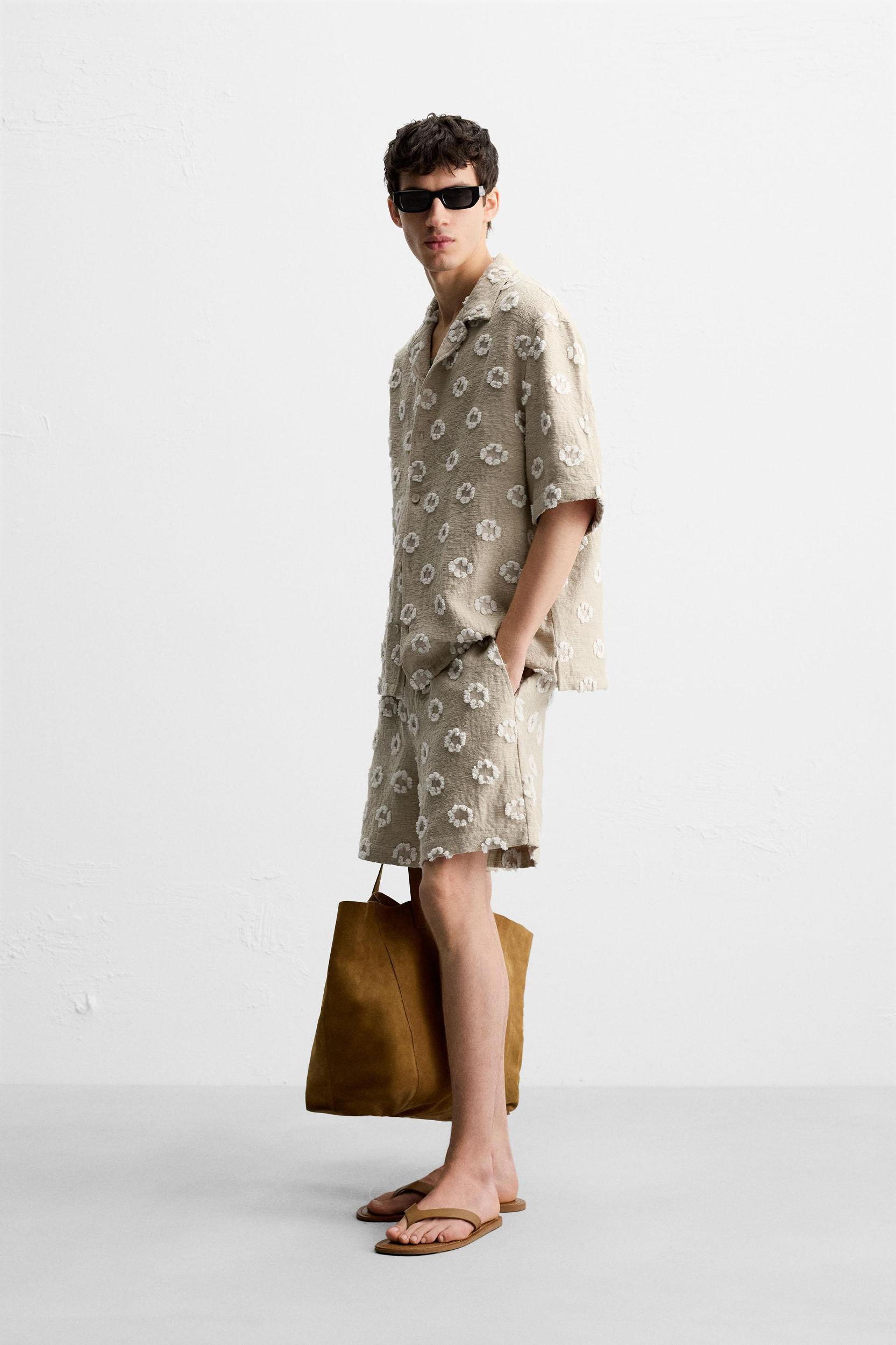 JACQUARD TEXTURED SHORTS Product Image