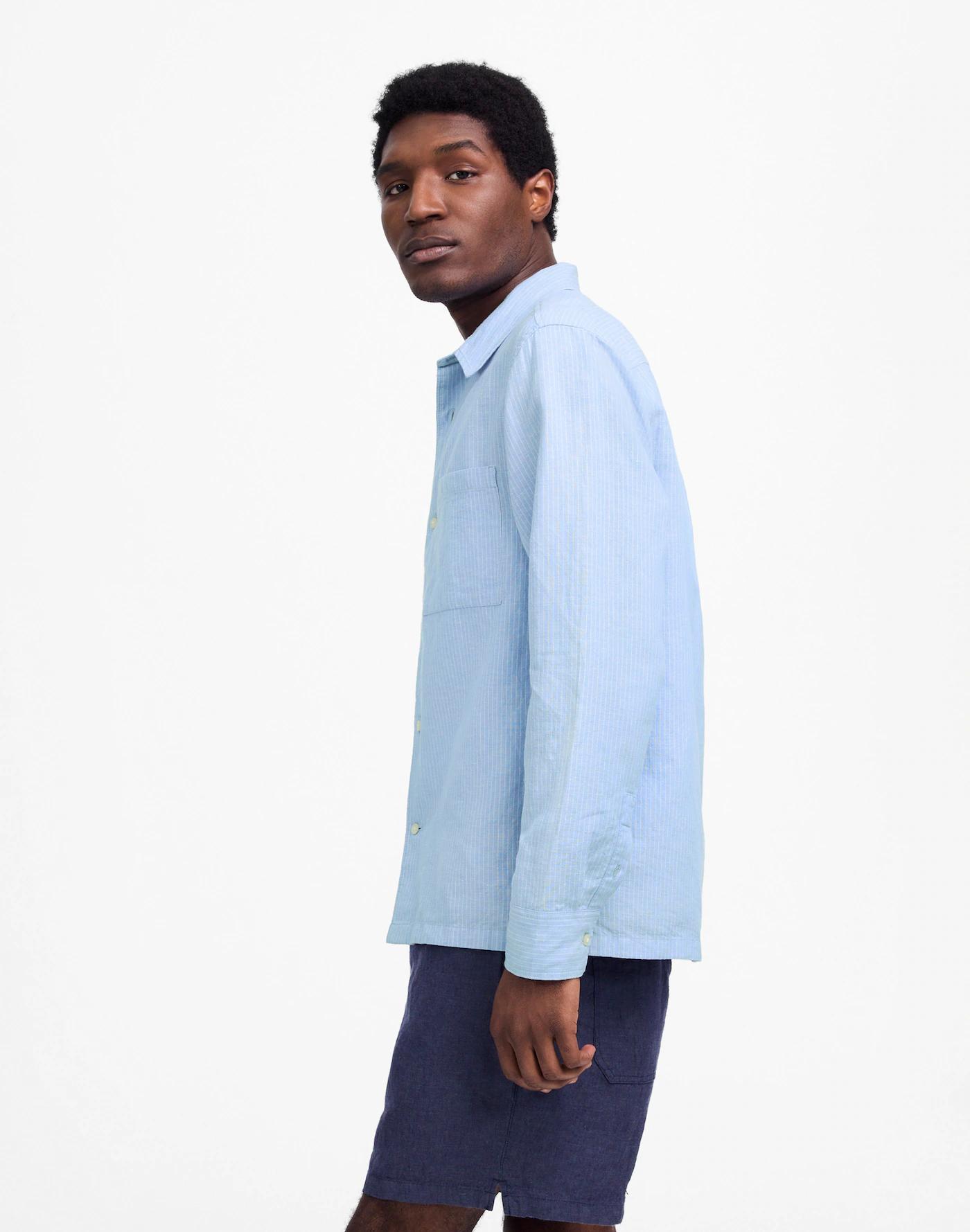 Button-Up Shirt in Cotton-Linen Blend Product Image