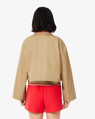 Oversized Polo Collar Twill Jacket Product Image