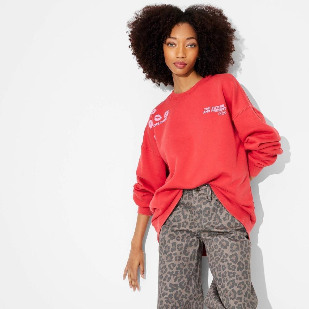 Women's Oversized Pullover Sweatshirt - Wild Fable™ Product Image