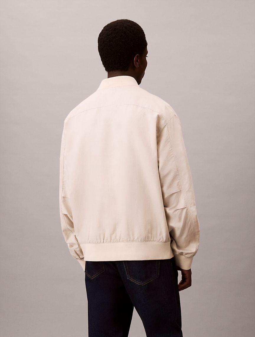 Linen Blend Bomber Jacket Product Image