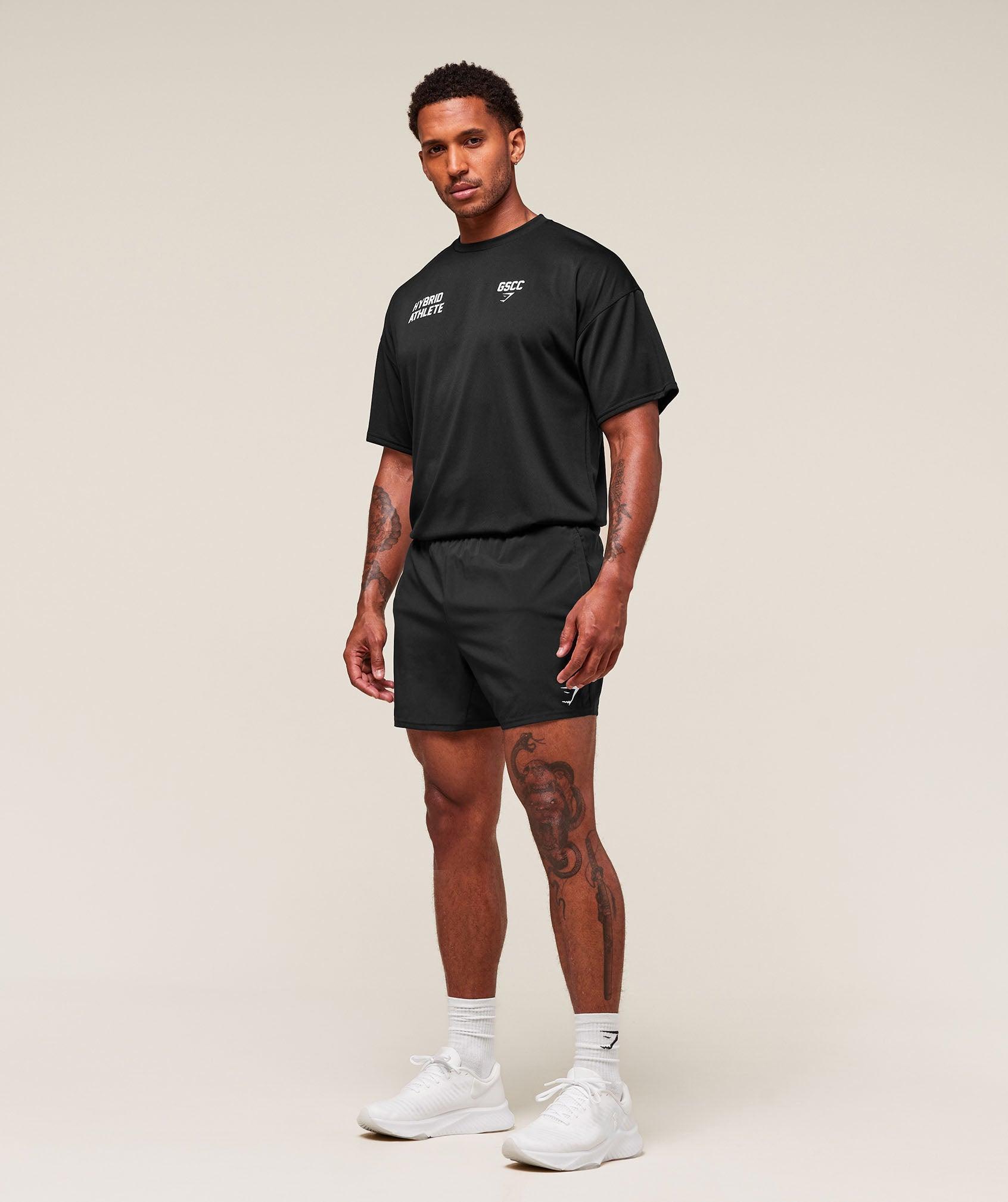 Gymshark Hybrid Athlete T-Shirt - Black Male Product Image