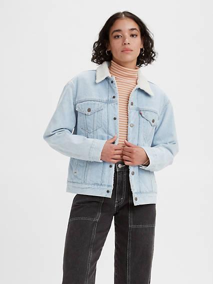 Levi’s® Sherpa Ex-Boyfriend Trucker Jacket Product Image