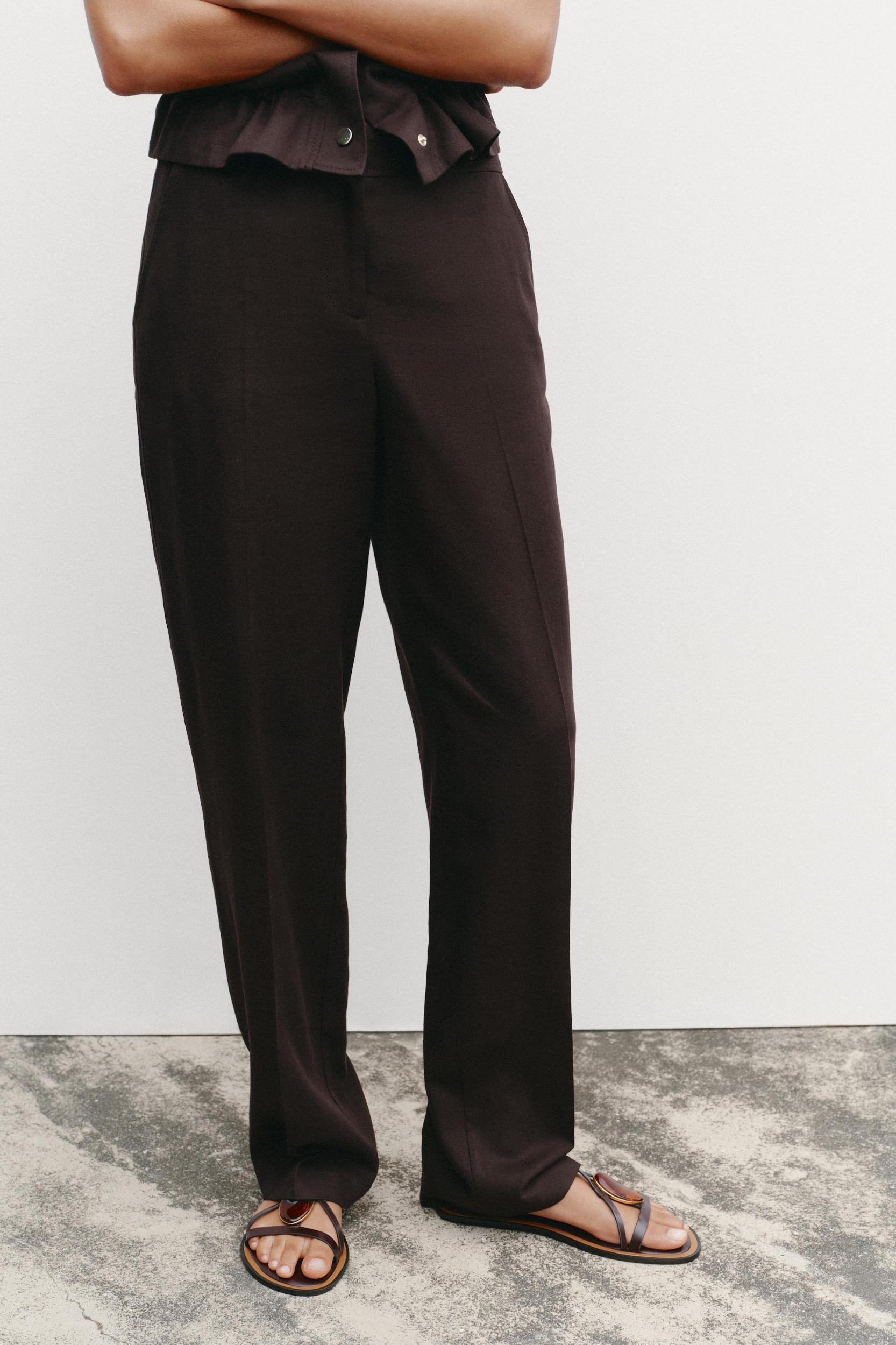 STRAIGHT LEG LINEN PANTS Product Image