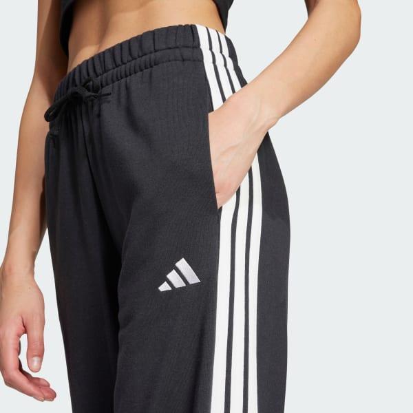 Women's adidas Essentials 3-Stripes French Terry Pants, Size: XL, Black Product Image