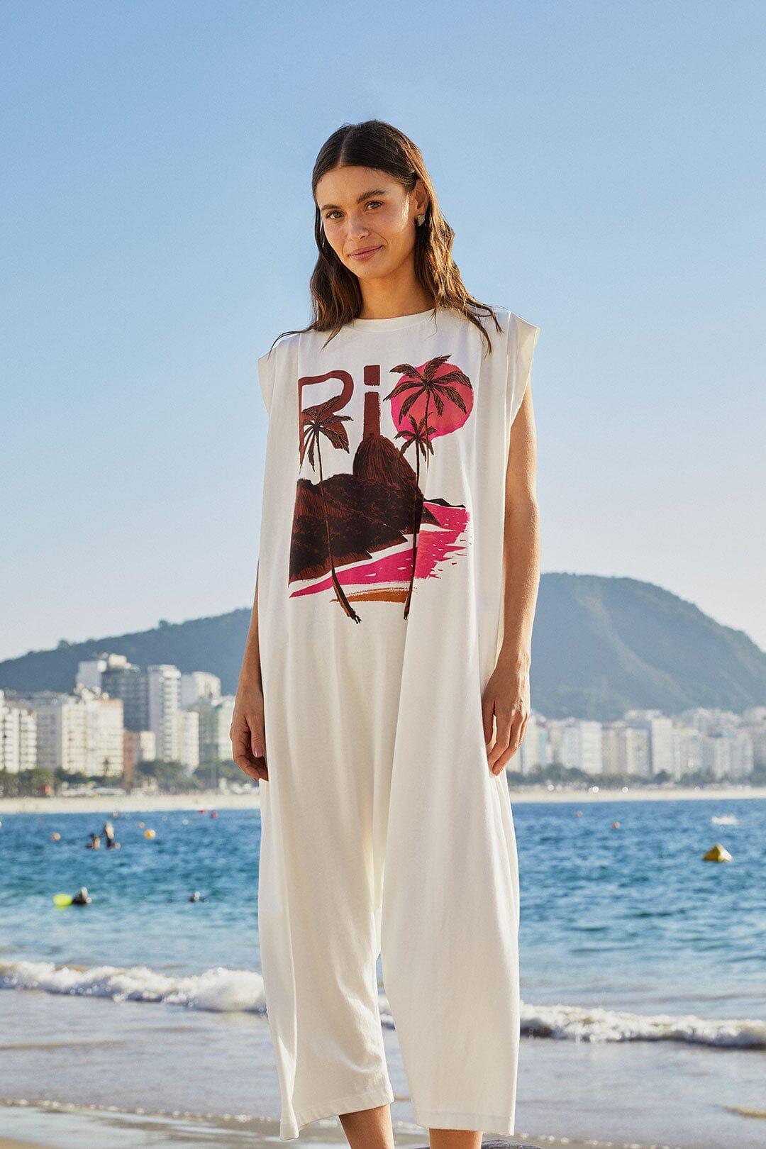 Off-White Rio Sleeveless Organic Cotton Jumpsuit, OFF-WHITE / S Product Image