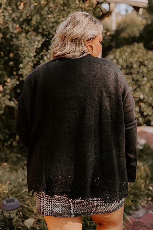 Kind Glance Eyelet Sweater in Black Curves Product Image