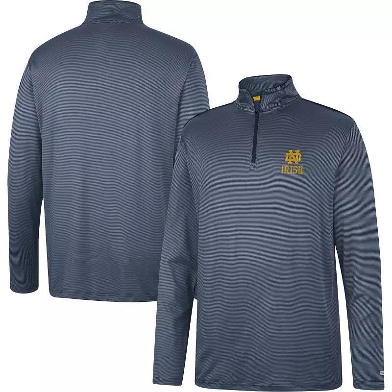 Mens Colosseum Notre Dame Fighting Irish Logo Quarter-Zip Windshirt Blue Product Image