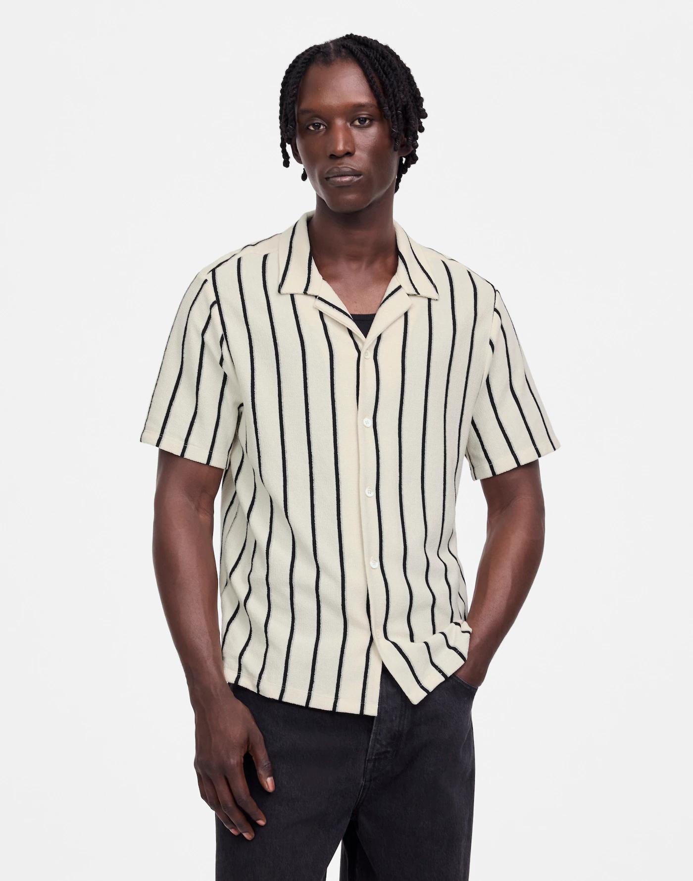 The Textured Knit Camp-Collar Shirt Product Image