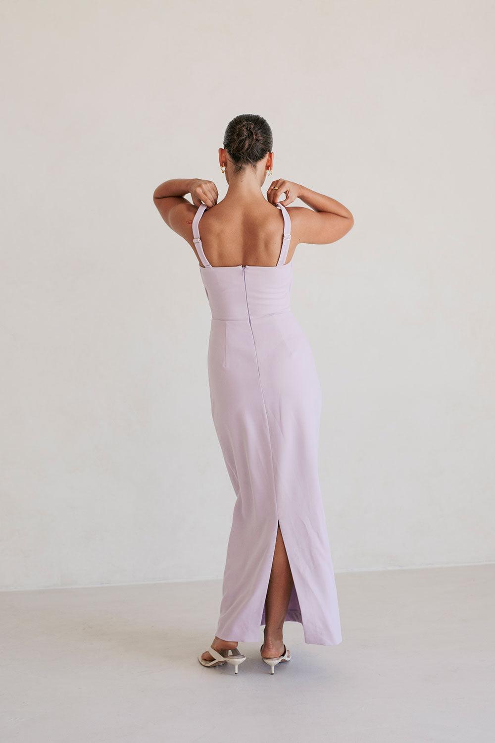 Zendra Midi Dress - Lavender Product Image