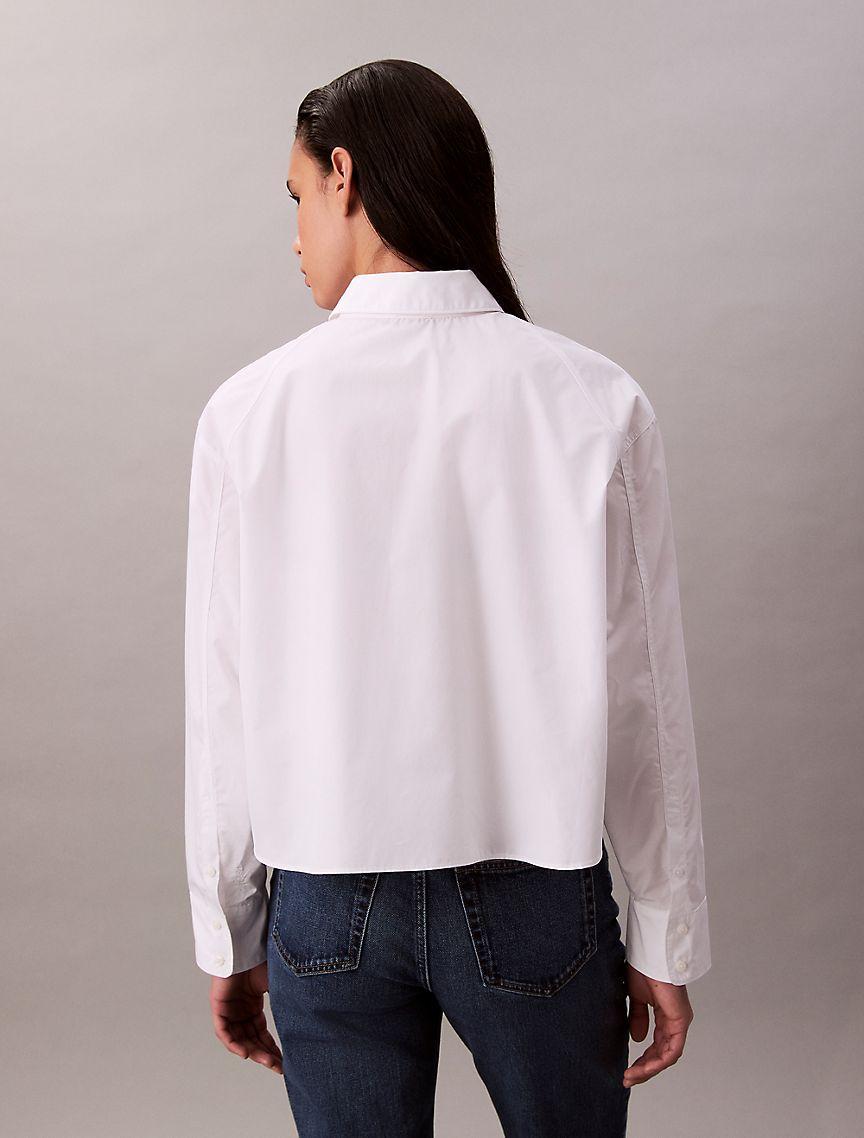 Boxy Cropped Button-Down Shirt Product Image