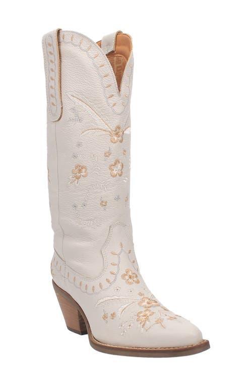 Dingo Full Bloom Women's Leather Western Boots, Size: 6.5, White Product Image