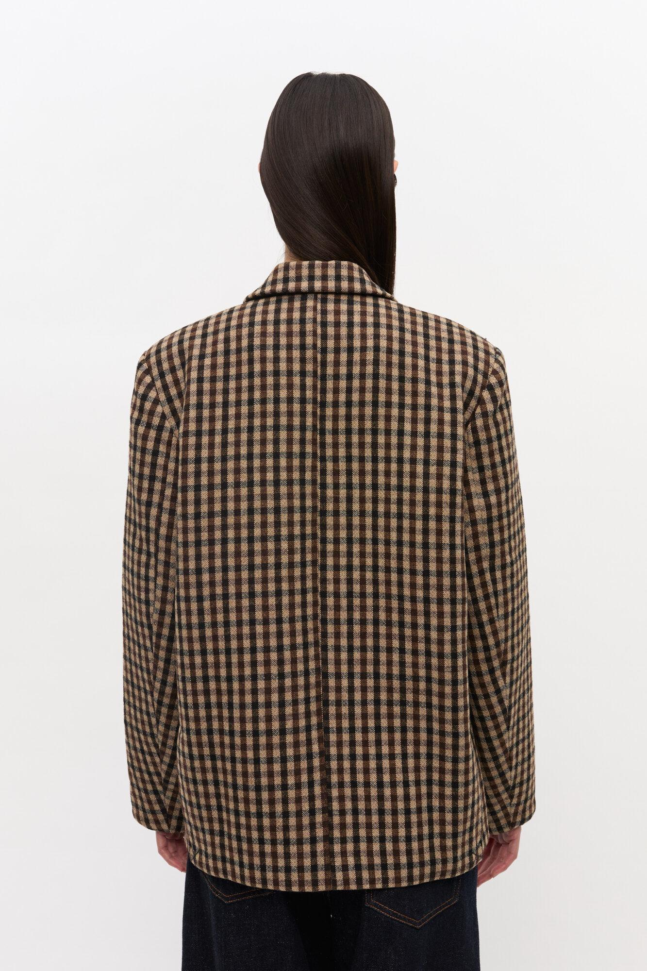 Check Wool Blazer Product Image