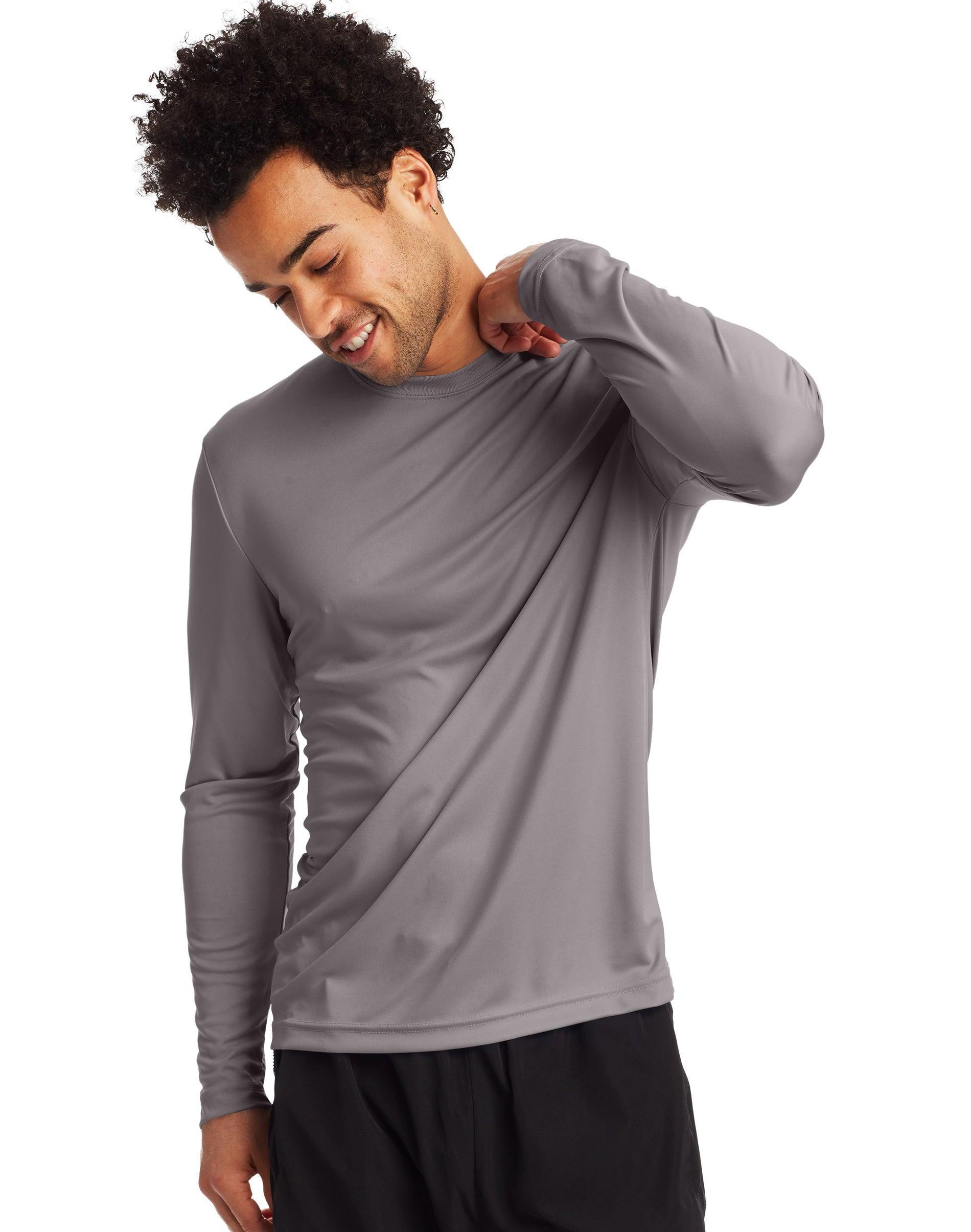 Hanes Sport Cool DRI Mens Performance Long Sleeve T-Shirt, Value 2-Pack White M Product Image