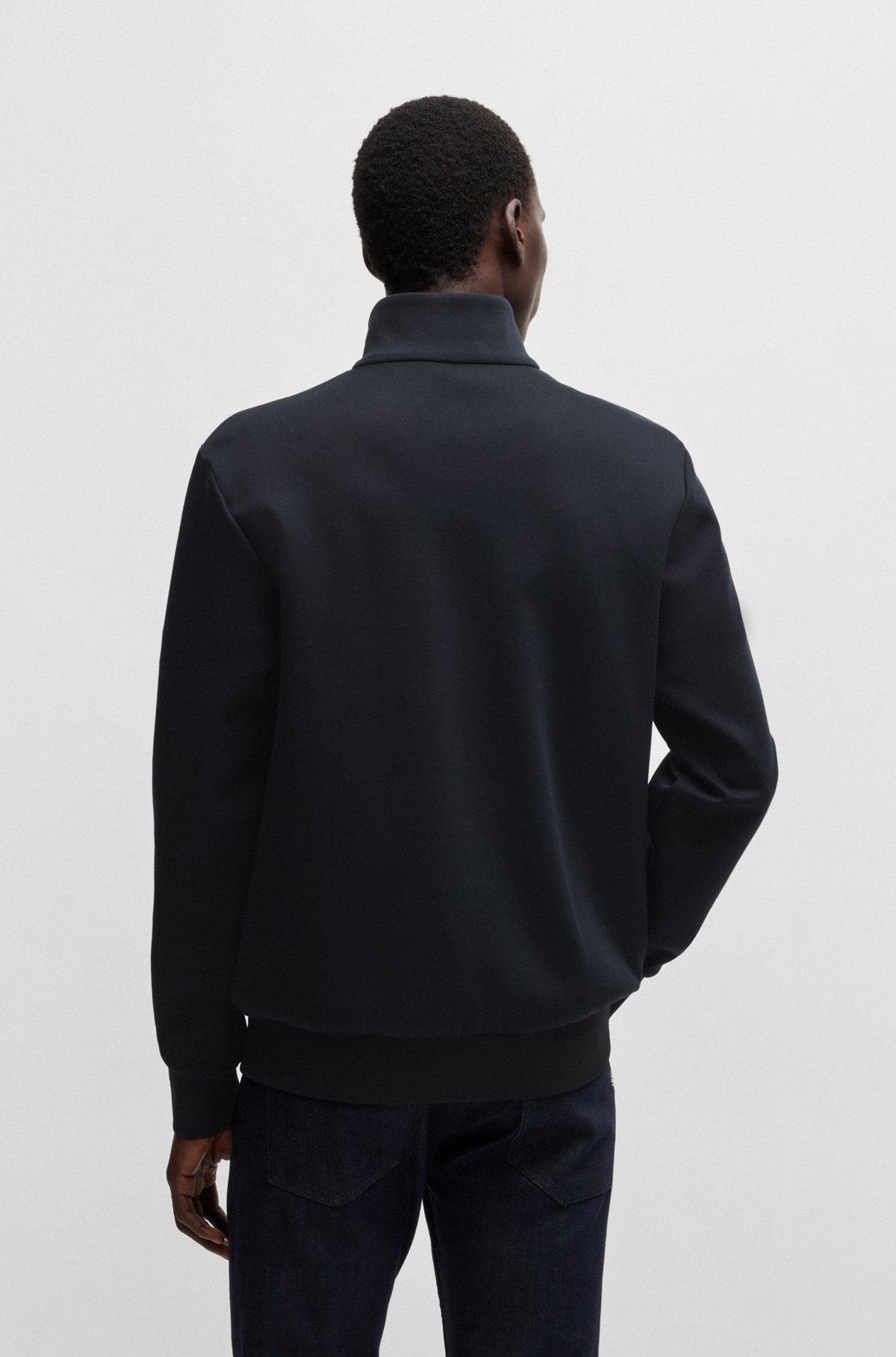 Boss Regular-Fit Zip-Up Sweater in Stretch Cotton Product Image