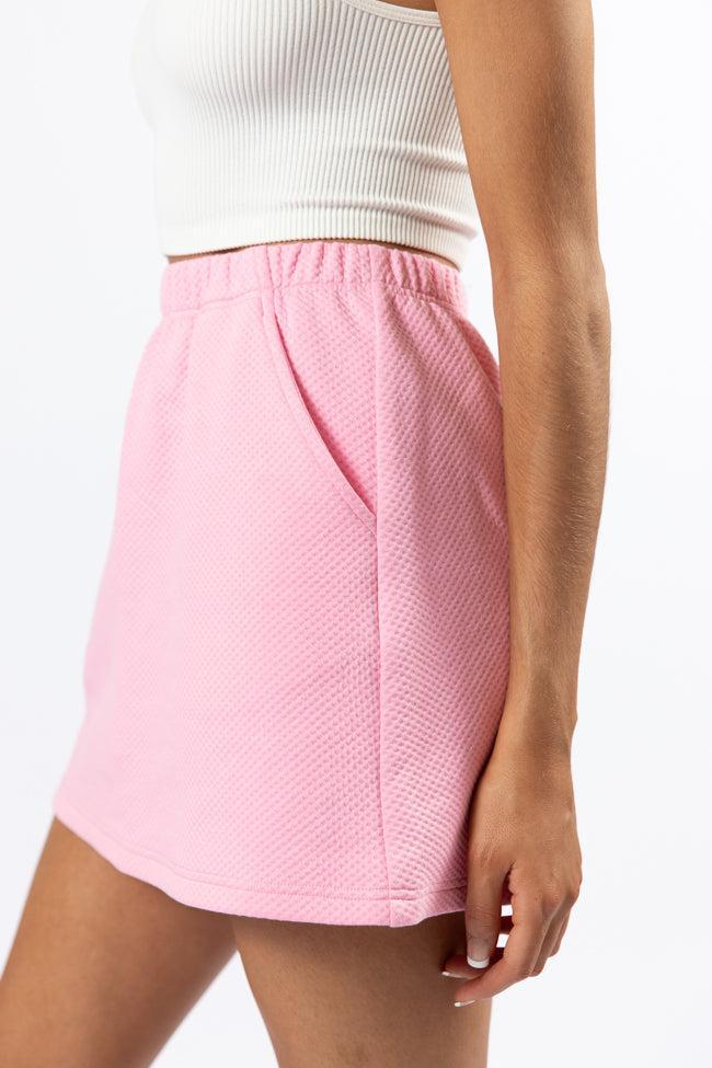 Have It My Way Pink Textured Knit Skort FINAL SALE Product Image