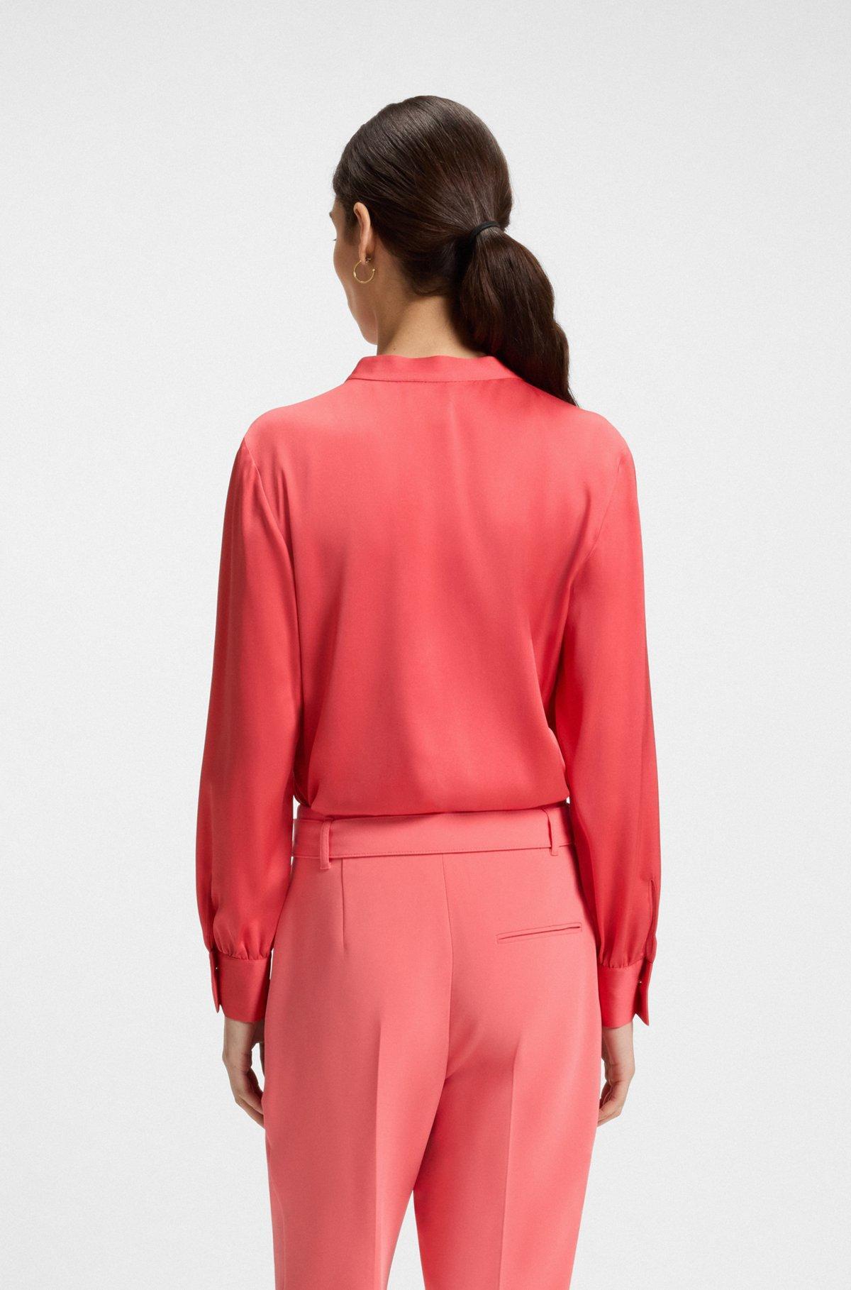 Regular-fit blouse in stretch silk Product Image