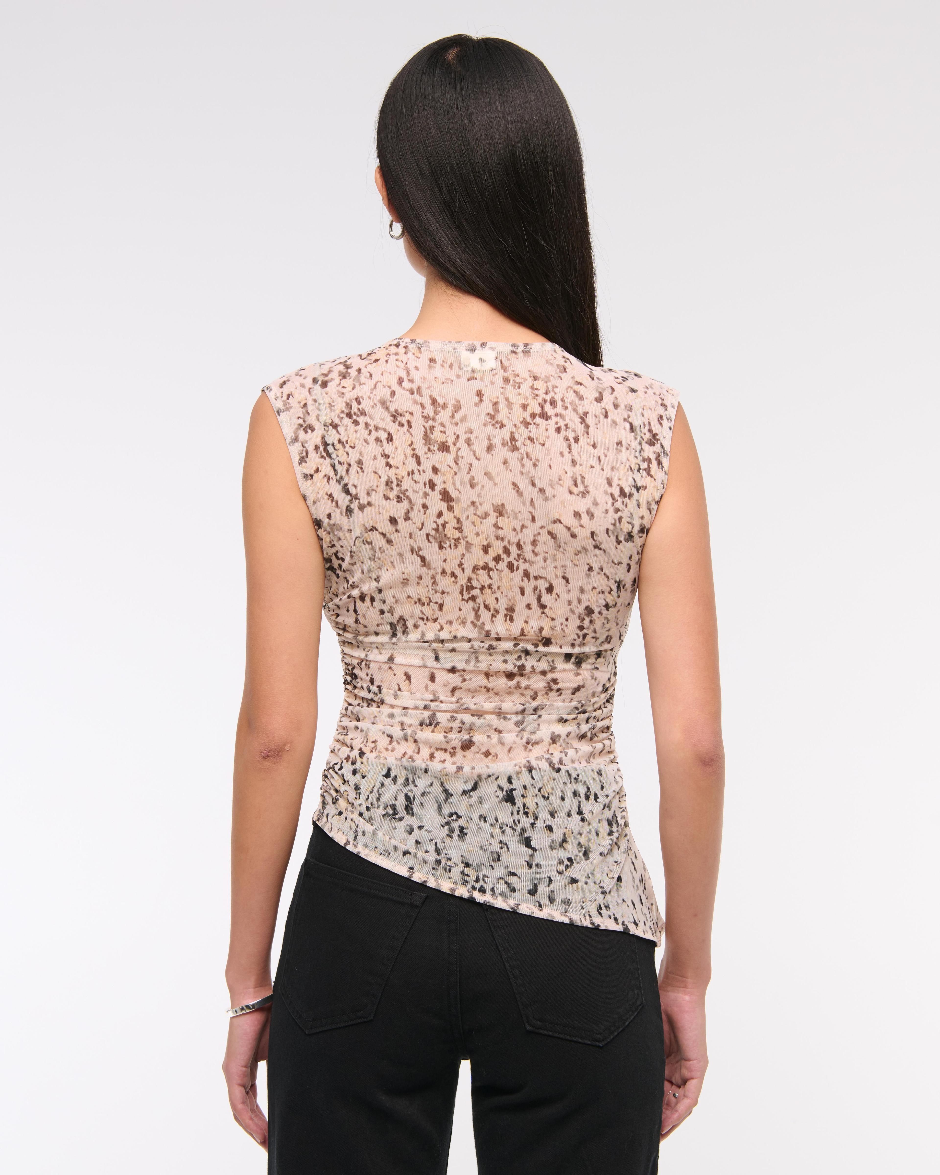 Draped Mesh Top Product Image