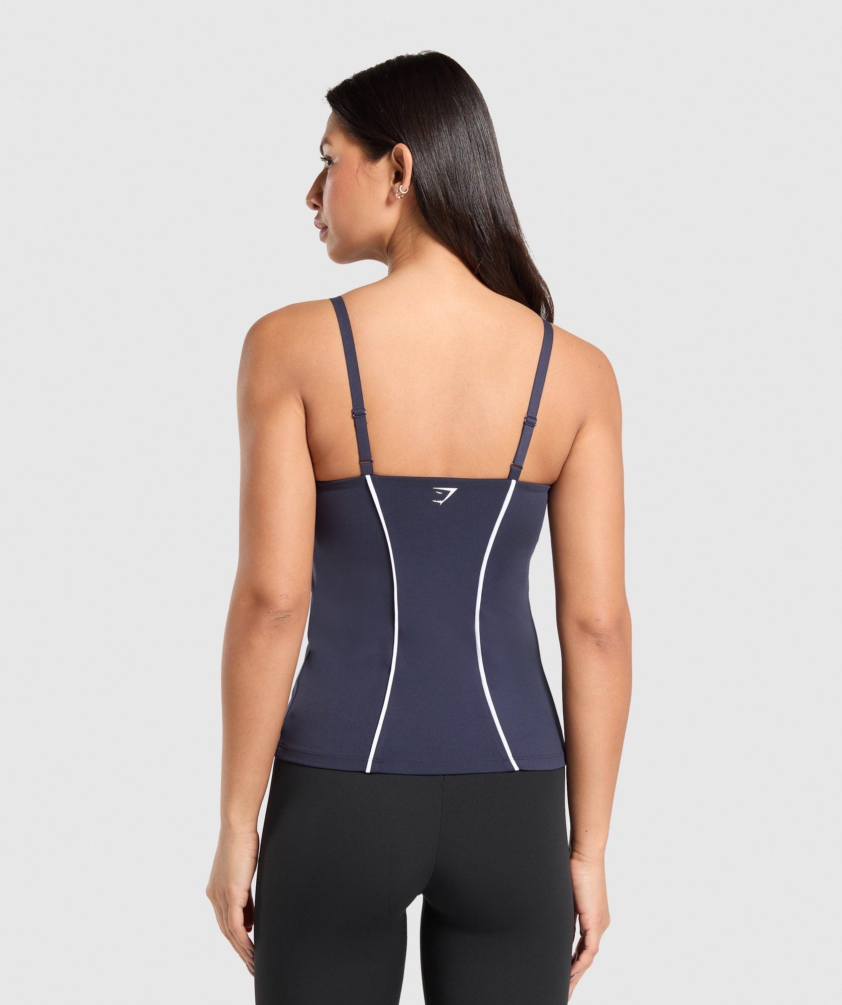 Gymshark Contour Stitch Tank with Shelf - Heavy Blue Female Product Image