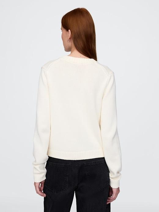 100% Cotton Crewneck Cardigan Product Image