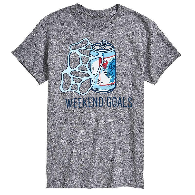 Big & Tall "Weekend Goals" Graphic Tee, Men's, Size: XL Tall, Gray Product Image