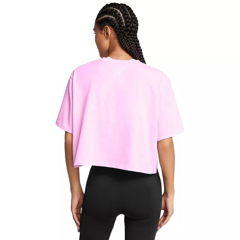 Women's Under Armour Boxy Crop Short Sleeve T-Shirt, Size: XL, White Product Image