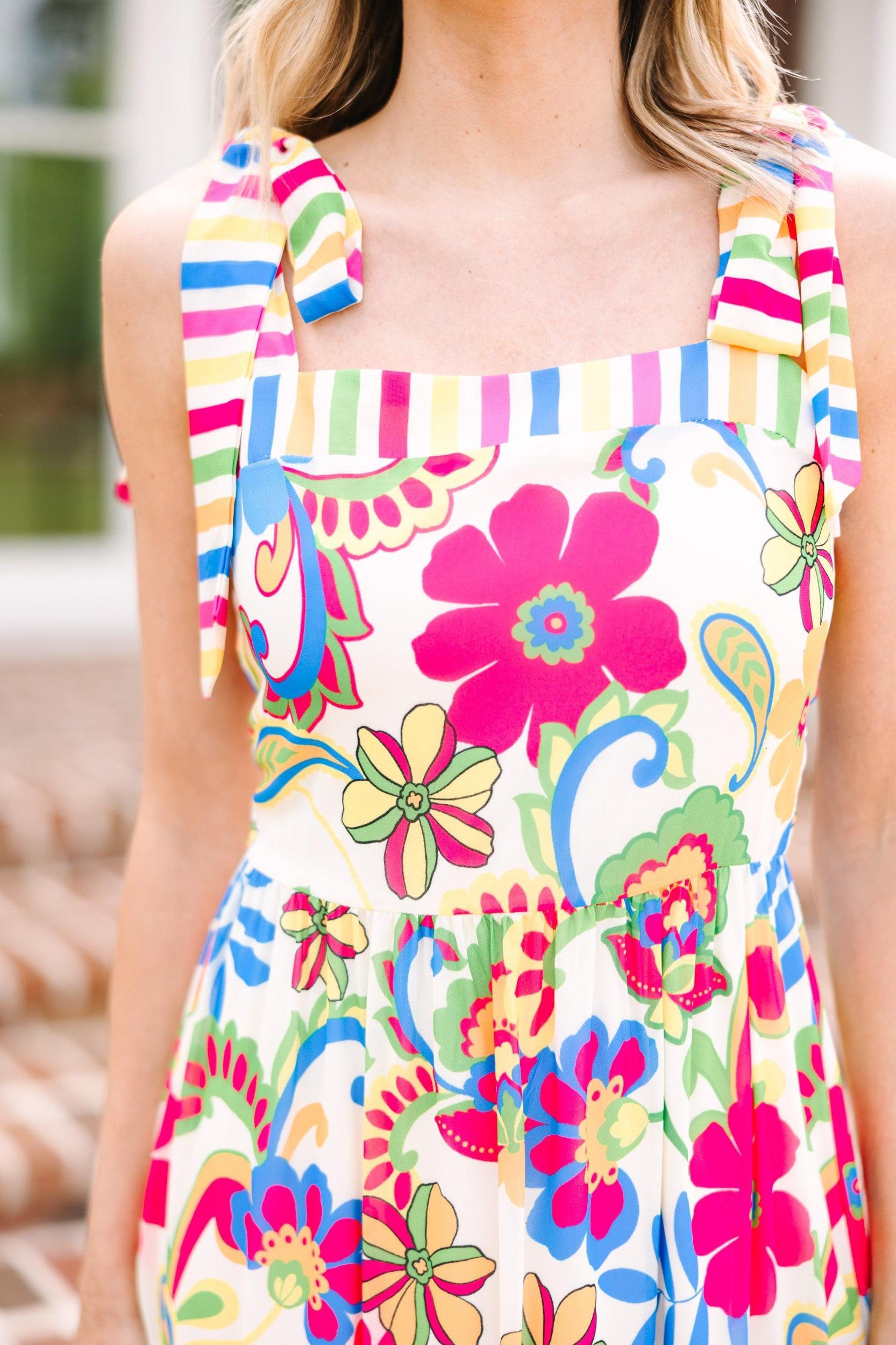 Stand Out Ivory White Floral Maxi Dress Female Product Image